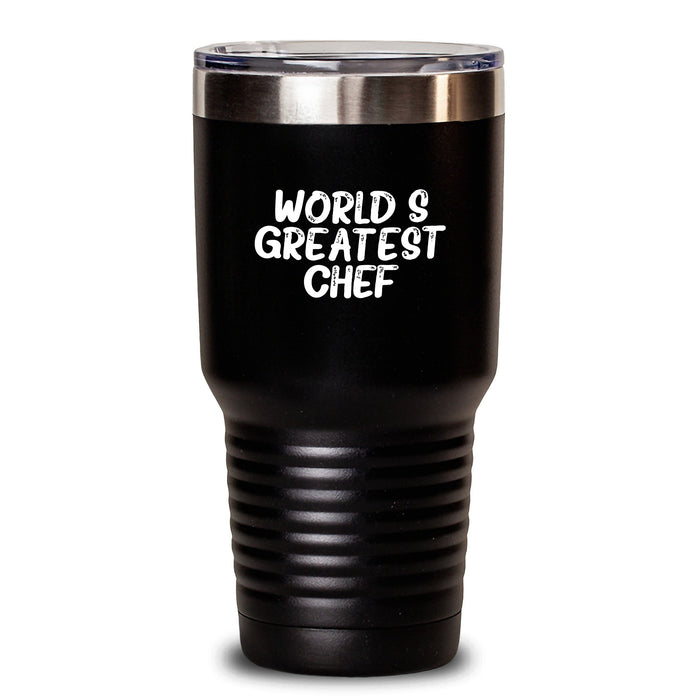 Funny Chef Gifts from Friends to Men - 'World's Greatest Chef' Tumbler for Graduation - Main