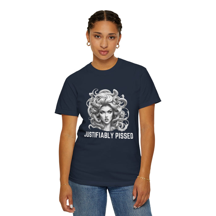 Justifiably Pissed, Medusa T-Shirt, Greek Mythology Tee for Feminist Rage, Female Empowerment, Anti-Trump Tee Shirt, Democracy, Resistance