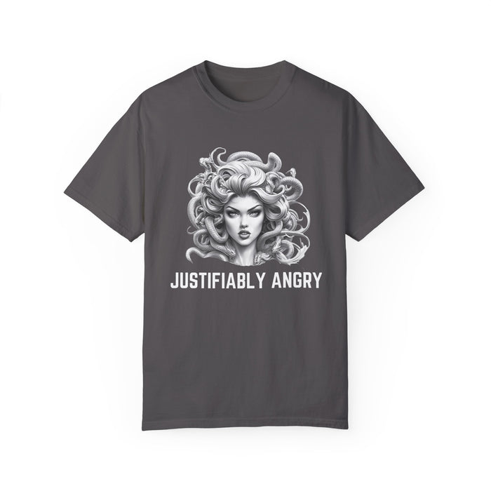 Justifiably Angry, Medusa T-Shirt, Greek Mythology Tee for Feminist Rage, Female Empowerment, Anti-Trump Tee Shirt, Democracy, Resistance