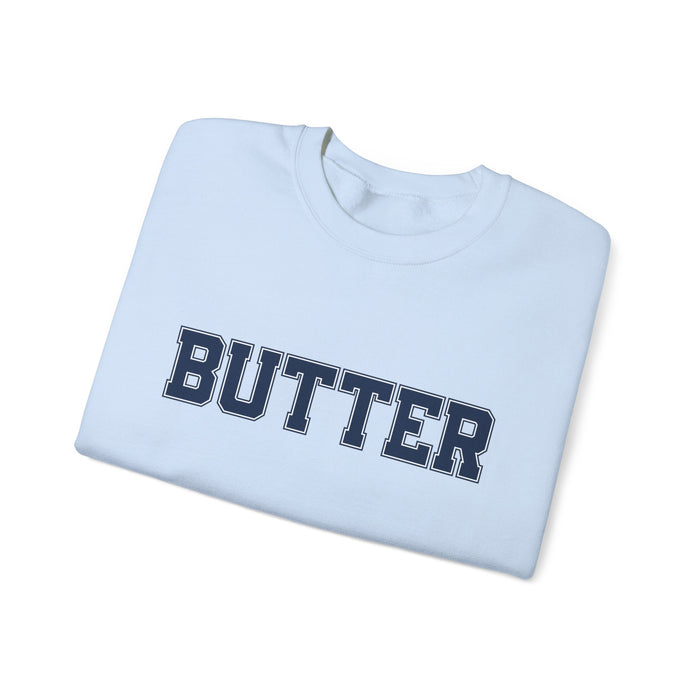 Butter Sweatshirt, College Font, Unisex Crewneck Jumper, Cozy Pullover, Winter Apparel, Comfortable Top, Butter Sweater, College Shirt