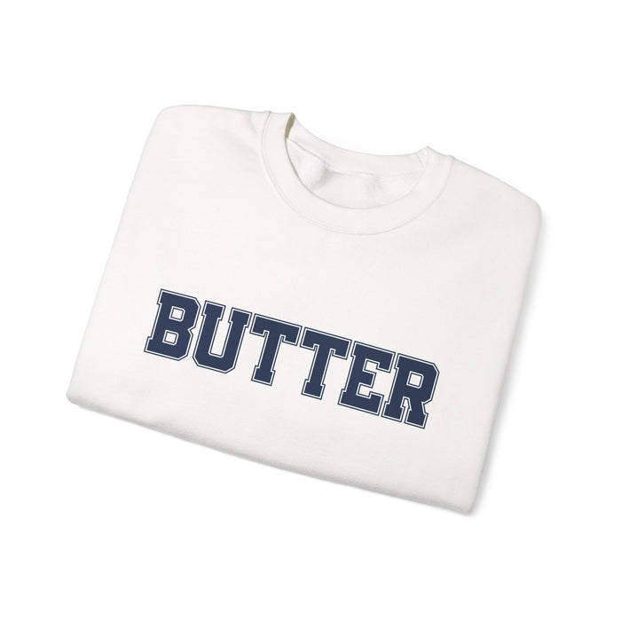 Butter Sweatshirt, College Font, Unisex Crewneck Jumper, Cozy Pullover, Winter Apparel, Comfortable Top, Butter Sweater, College Shirt
