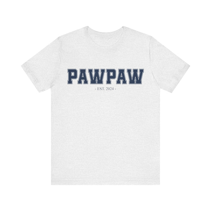 Pawpaw Established 2024 Tee Shirt - Personalized Grandfather Gift - Celebratory Grandpa T-Shirt - Custom Pawpaw New Grandfather Present