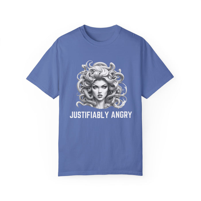 Justifiably Angry, Medusa T-Shirt, Greek Mythology Tee for Feminist Rage, Female Empowerment, Anti-Trump Tee Shirt, Democracy, Resistance