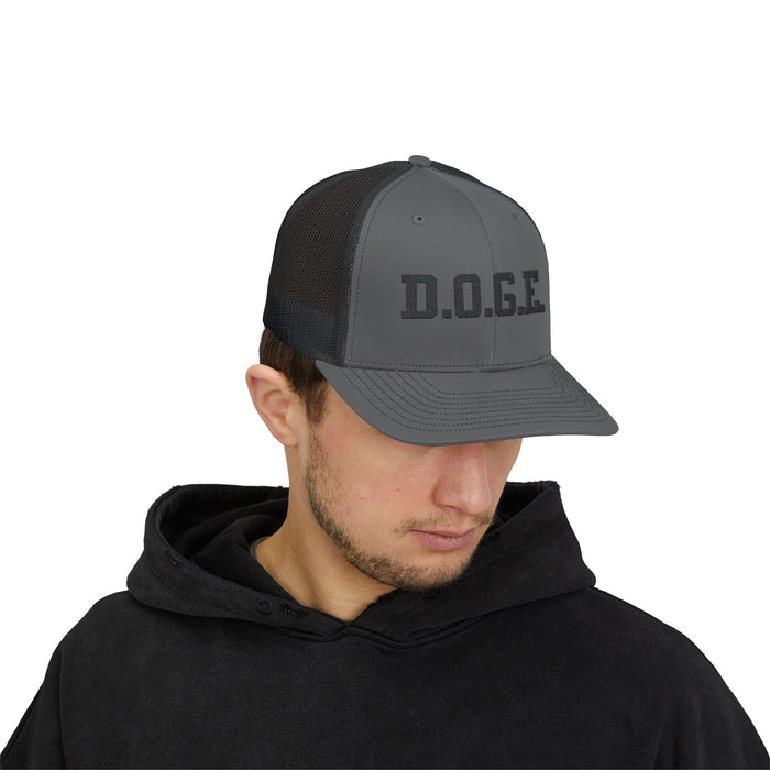 D.O.G.E. Embroidered Trucker Cap for Trump Supporters, Department of Government Efficiency, Gift for Republicans, Trump Gift, Funny, Dark