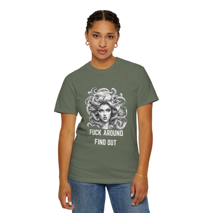 Fuck Around Find Out, Medusa T-Shirt, Greek Mythology Tee for Feminist Rage, Female Empowerment, Anti-Trump Tee Shirt, Democracy, Resistance