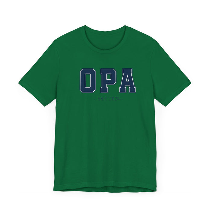 Opa Established 2024 Tee Shirt - Personalized Grandfather Gift - Celebratory Grandpa T-Shirt - Custom Opa New Grandfather Present