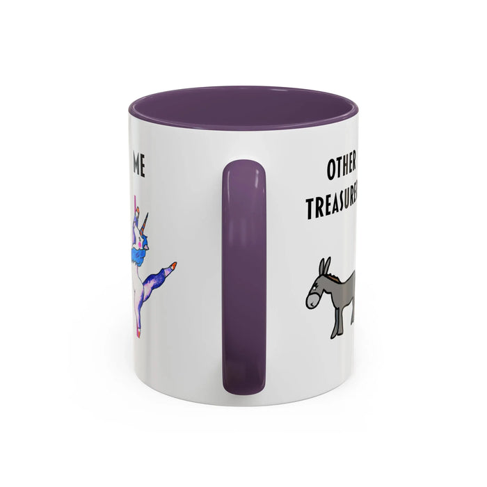 Funny Treasurer Coffee Mug — "Other Treasurers" Donkey / "Me" Pole-Dancing Unicorn (11oz)
