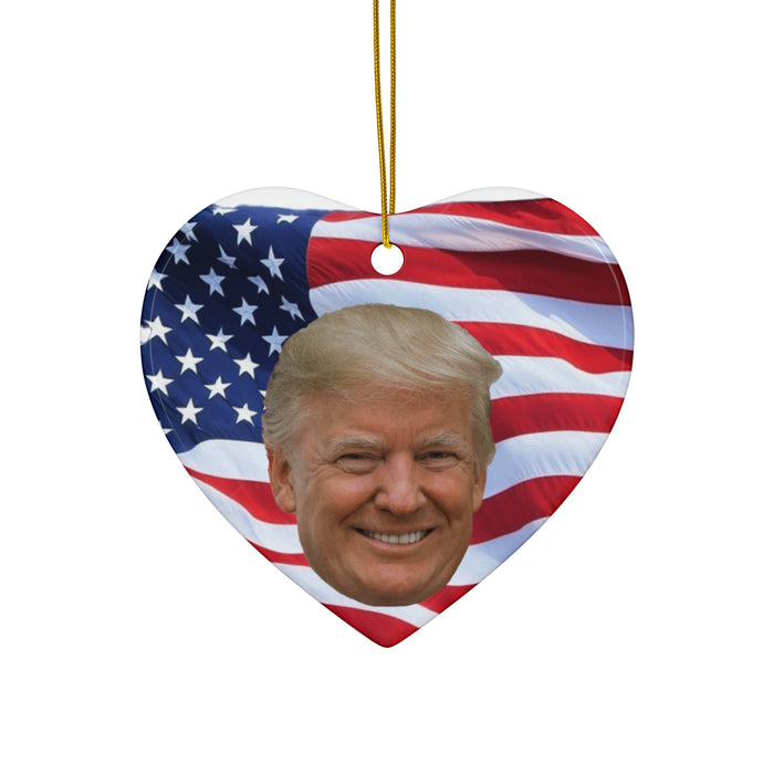 Donald Trump Ornament, American Flag Background, Trump 2024 Win, Republican Conservative Gift, Whitehouse Decor, Trump Supporters, Official
