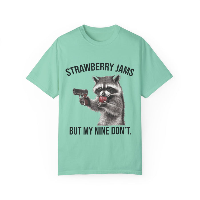 Raccoon Shirt, Strawberry Jams But My Nine Don't, Funny Raccoon Shirt, Funny Meme T-Shirt, Comfort Colors®