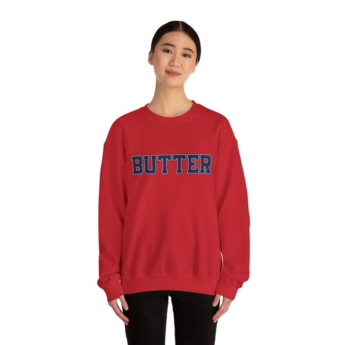 Butter Sweatshirt, College Font, Unisex Crewneck Jumper, Cozy Pullover, Winter Apparel, Comfortable Top, Butter Sweater, College Shirt