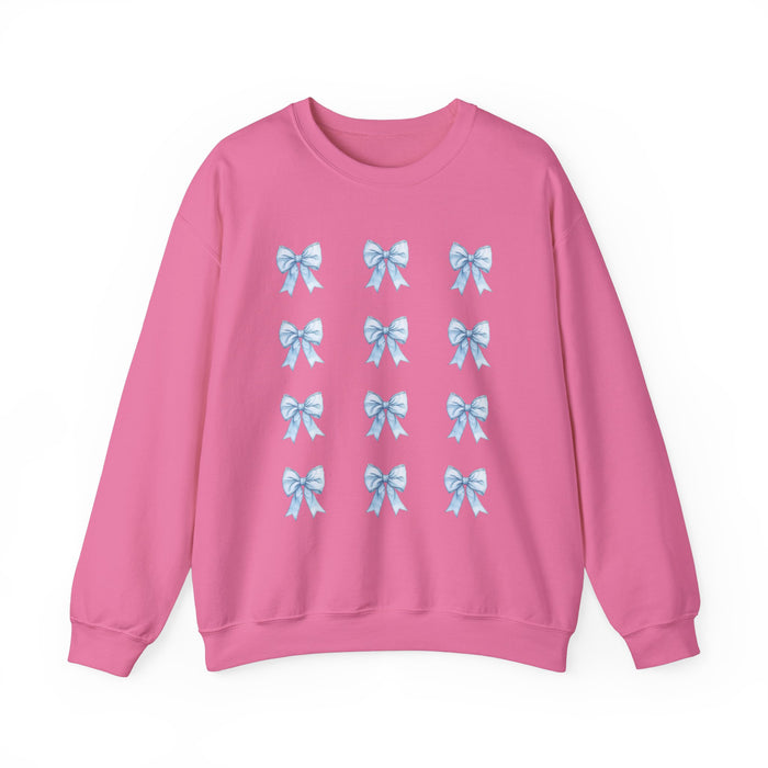 Coquette Bow Lover Sweatshirt, Baby Blue Bows, Gift for Any Occasion, Crewneck, Cute Sweatshirt, Coquette Fans, Perfect Coquette Sweatshirt