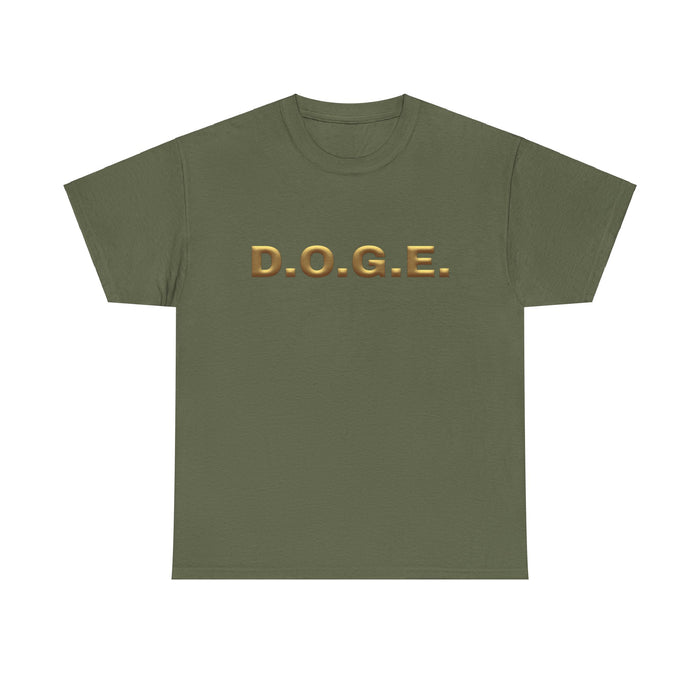 Department Of Government Efficiency Tee, Trump T-Shirt D.O.G.E Shirt Funny Political Satire Shirt, Top Humor Parody, Cool Graphic Tee, Gold