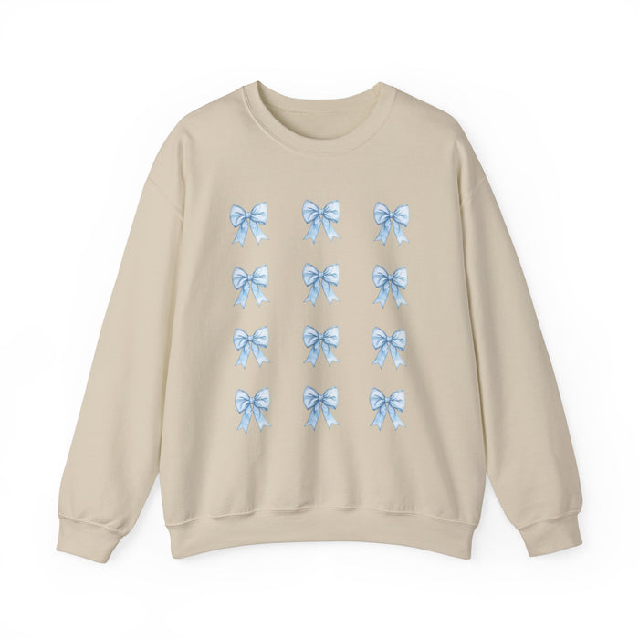 Coquette Bow Lover Sweatshirt, Baby Blue Bows, Gift for Any Occasion, Crewneck, Cute Sweatshirt, Coquette Fans, Perfect Coquette Sweatshirt
