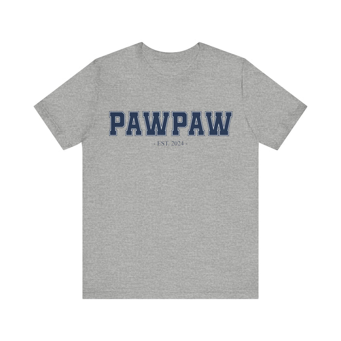 Pawpaw Established 2024 Tee Shirt - Personalized Grandfather Gift - Celebratory Grandpa T-Shirt - Custom Pawpaw New Grandfather Present