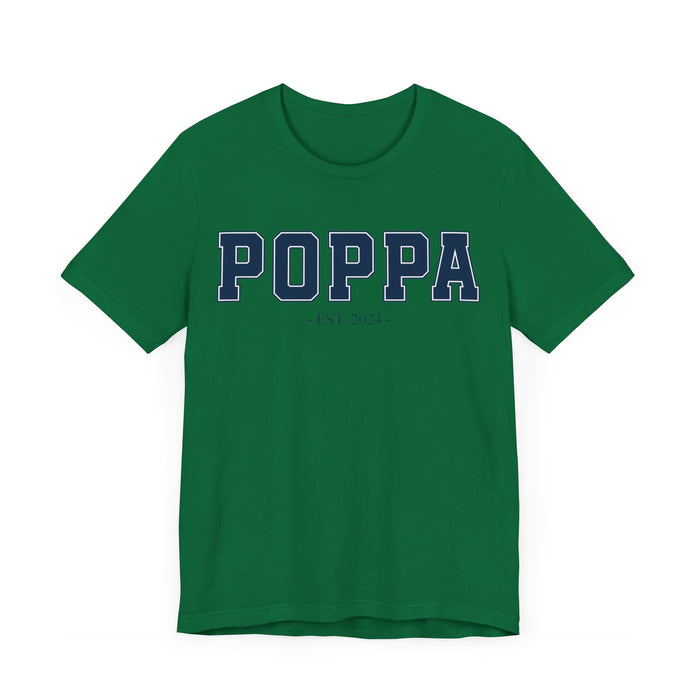 Poppa Established 2024 Tee Shirt - Personalized Grandfather Gift - Celebratory Grandpa T-Shirt - Custom Poppa New Grandfather Present