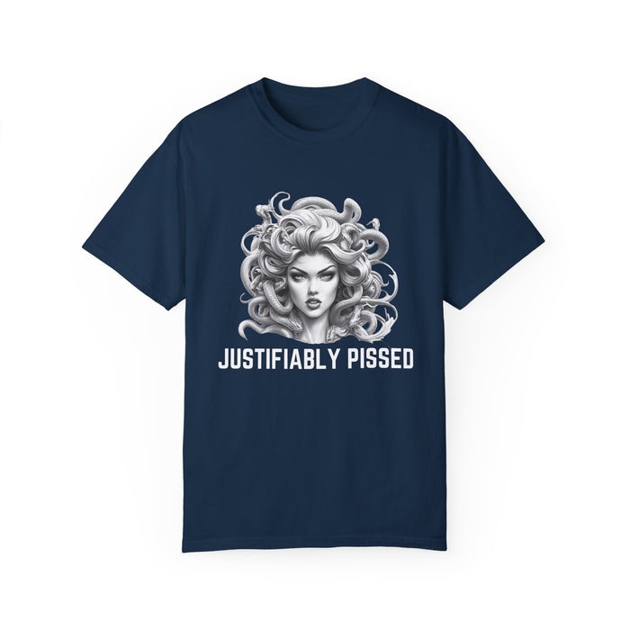 Justifiably Pissed, Medusa T-Shirt, Greek Mythology Tee for Feminist Rage, Female Empowerment, Anti-Trump Tee Shirt, Democracy, Resistance