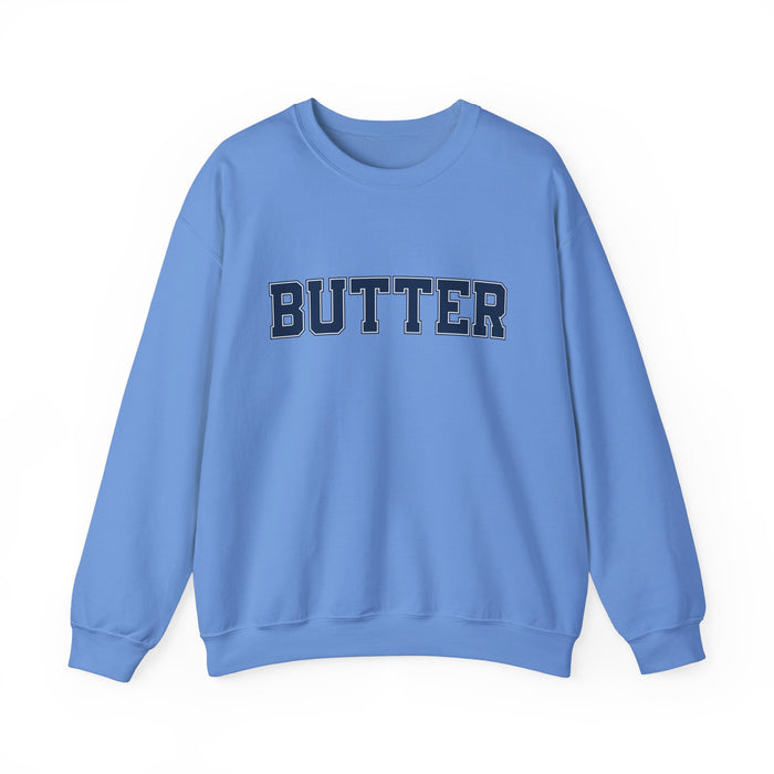 Butter Sweatshirt, College Font, Unisex Crewneck Jumper, Cozy Pullover, Winter Apparel, Comfortable Top, Butter Sweater, College Shirt