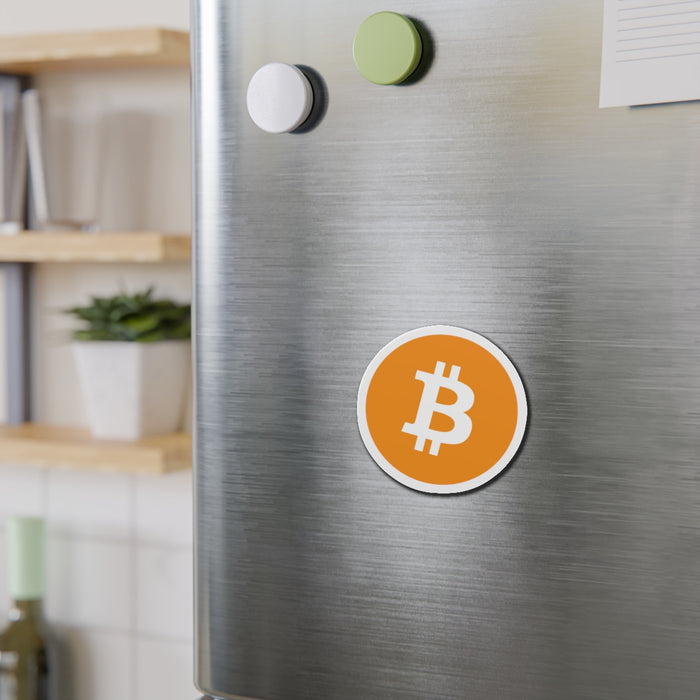 Premium Bitcoin Logo Magnet - Perfect for Cryptocurrency Enthusiasts and Tech Lovers - Durable & Stylish Fridge Decor