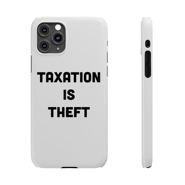 Libertarian Slim Phone Case - "Taxation is Theft" Design, Gift for Libertarian