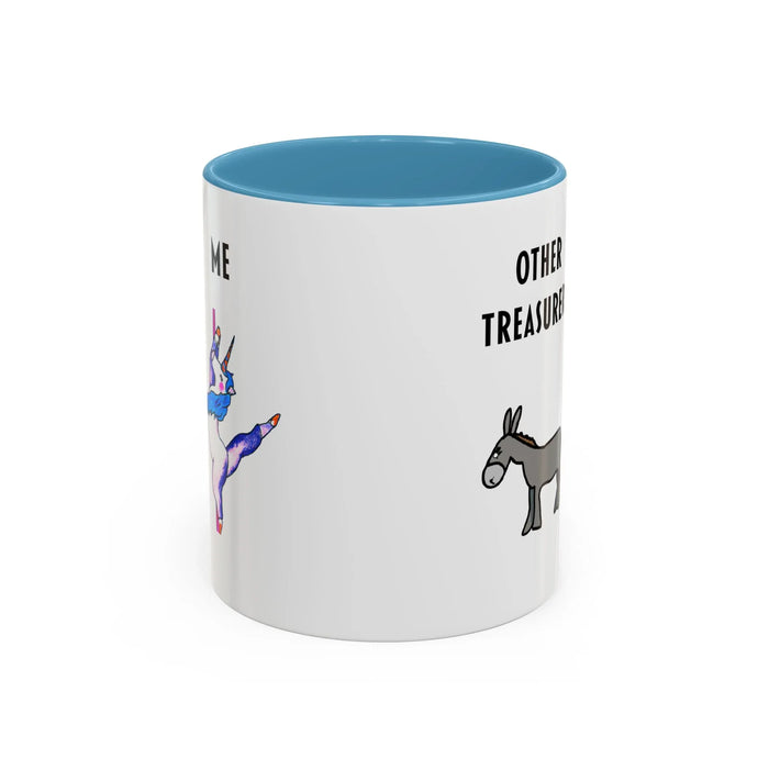 Funny Treasurer Coffee Mug — "Other Treasurers" Donkey / "Me" Pole-Dancing Unicorn (11oz)