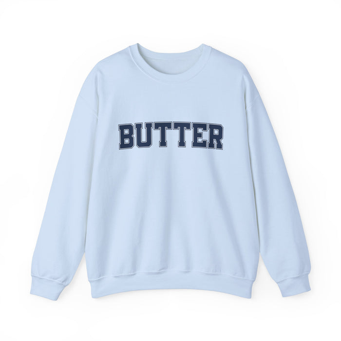 Butter Sweatshirt, College Font, Unisex Crewneck Jumper, Cozy Pullover, Winter Apparel, Comfortable Top, Butter Sweater, College Shirt