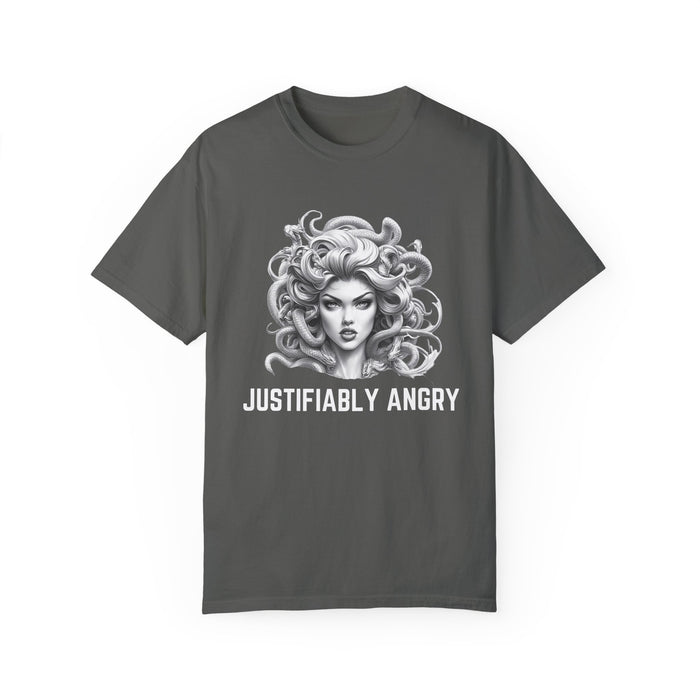 Justifiably Angry, Medusa T-Shirt, Greek Mythology Tee for Feminist Rage, Female Empowerment, Anti-Trump Tee Shirt, Democracy, Resistance