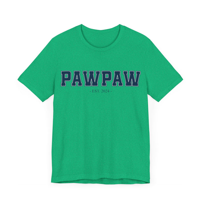 Pawpaw Established 2024 Tee Shirt - Personalized Grandfather Gift - Celebratory Grandpa T-Shirt - Custom Pawpaw New Grandfather Present