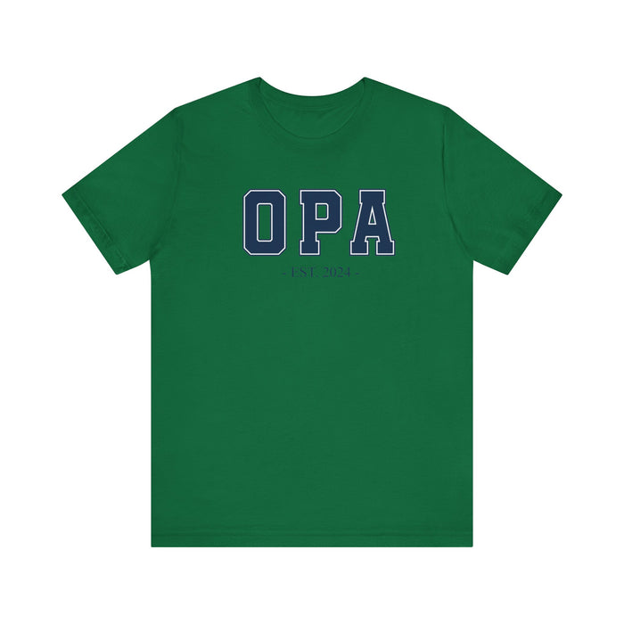 Opa Established 2024 Tee Shirt - Personalized Grandfather Gift - Celebratory Grandpa T-Shirt - Custom Opa New Grandfather Present