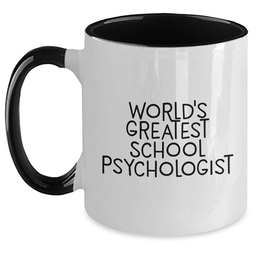 Funny School Psychologist Gifts from Men - World's Greatest Two Tone Coffee Mug for Father's Day - 'World's Greatest' Quote - Main