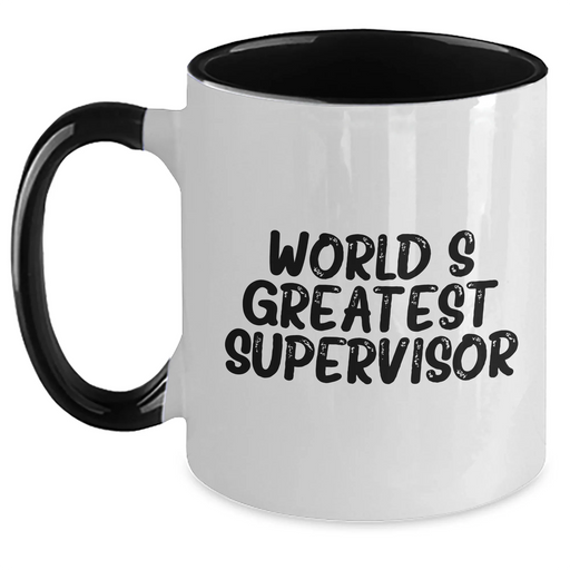 Funny World's Greatest Supervisor Gifts for Her from Family, Unique Two Tone Coffee Mugs for Women, Mother's Day Unique Gifts for Supervisor - Main