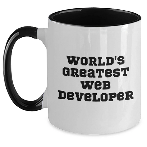 Funny Web Developer Gifts, World's Greatest Web Developer Two Tone Coffee Mug, Perfect for Father's Day - Main