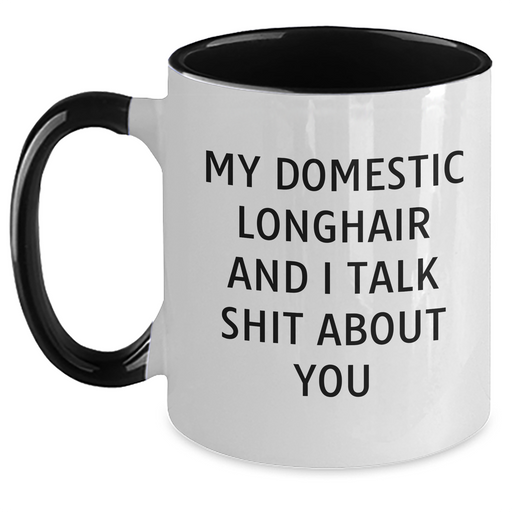 Domestic Longhair Cat Lovers Funny Coffee Mug Gifts from Men to Family for Graduation, My Domestic Longhair And I Talk Shit About You - Main