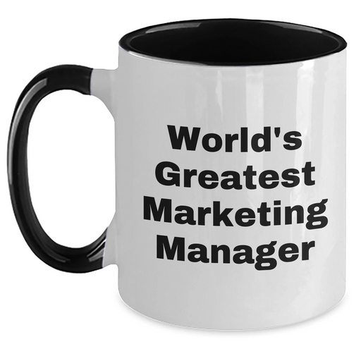 Funny World's Greatest Marketing Manager Gifts for Her, Unique Two Tone Coffee Mug for Marketing Manager, Mother's Day Unique Gifts from Family - Main