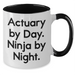 Funny Actuary Gifts from Men, Actuary By Day. Ninja By Night. Two Tone Coffee Mugs for Actuary, Father's Day Unique Gifts - Additional