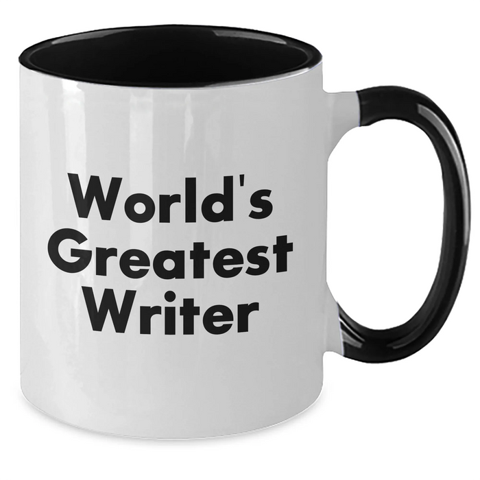 Funny Writer Gifts from Family, Inspirational Two Tone Coffee Mug, 'World's Greatest Writer' Quote, Father's Day Unique Gifts for Men - Additional