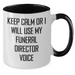 Funny Funeral Director Gifts for Men - Keep Calm Or I Will Use My Funeral Director Voice Two Tone Coffee Mug, Father's Day Unique Gifts from Friends - Additional