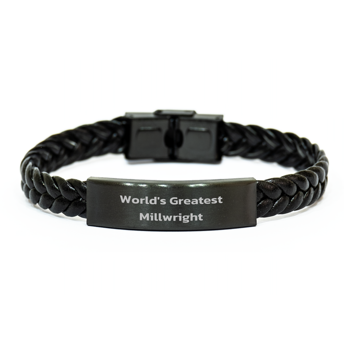 World's Greatest Millwright Gifts for Mom's Day - Interlaced Leather Bracelet, Millwright Appreciation, Gifts from Men to Women, Unique Mother's Day Unique Gifts - Image 1