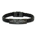 'Pekingese Dad' Funny Interlaced Leather Bracelet Gifts from Men to Pekingese Dog Owners on Graduation Day, Unique Pekingese Dog Gifts for Men, Funny Pekingese Dad Quote - Image 1