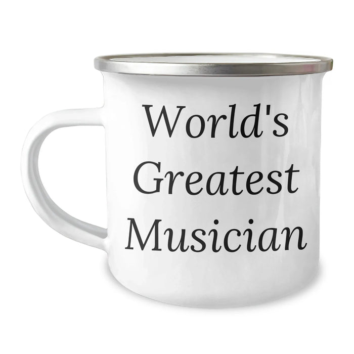 Funny Musician Gifts from Dad to World's Greatest Musician on Father's Day - Camping Mug for Men, 12 oz Stainless Steel with Enamel Finish - Image 1