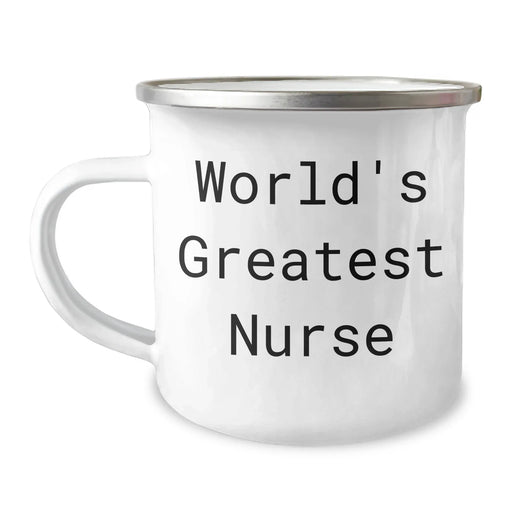 Funny World's Greatest Nurse Gifts for Nurse on Mother's Day Camping Mugs, Gifts from Men to Family - 12 oz Stainless Steel with Enamel Finish - Image 1