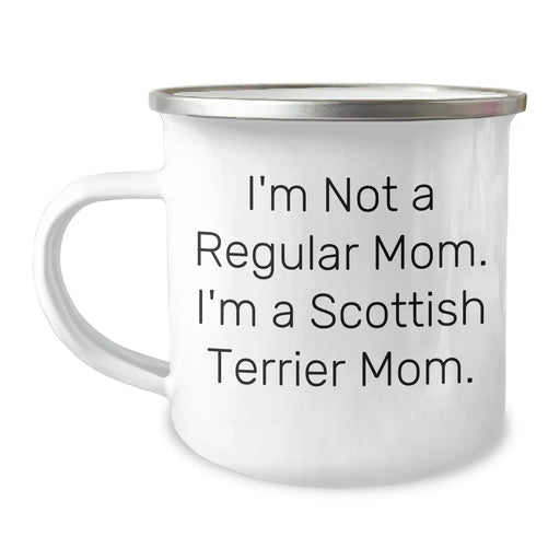 Funny Scottish Terrier Dog Mom Camping Mug Gifts for Scottish Terrier Dog Owners from Friends - 'I'm Not A Regular Mom. I'm A Scottish Terrier Mom.' - Image 1