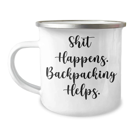 Backpacking Quotes Funny Gifts for Men from Friends on Father's Day Camping Mug - Image 1