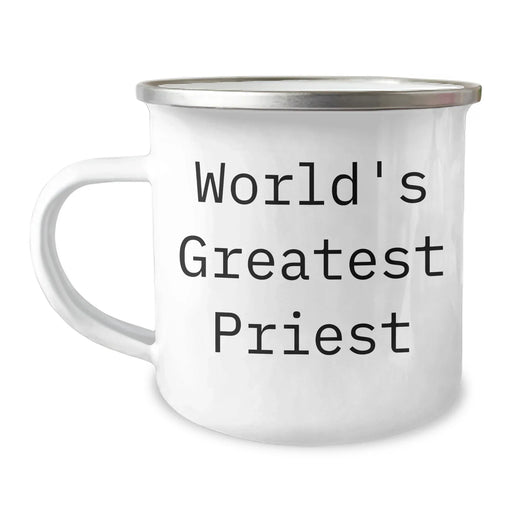 Funny World's Greatest Priest Gifts from Men for Father's Day Camping Mug - Image 1