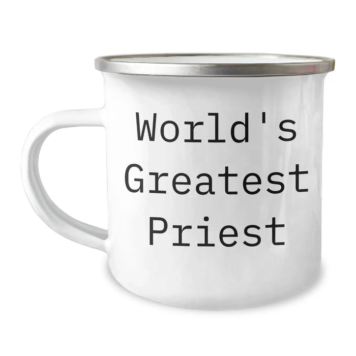 Funny World's Greatest Priest Gifts from Men for Father's Day Camping Mug - Image 1