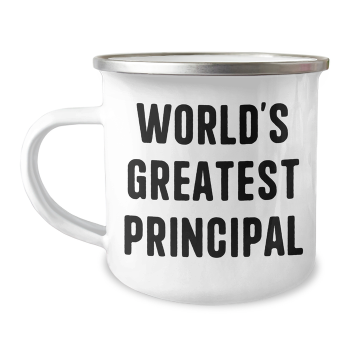 World's Greatest Principal Funny Camping Mug Gifts for Men from Family on Father's Day - Image 1