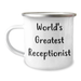 World's Greatest Receptionist Funny Gifts for Men Camping Mug, Funny Gifts from Family, Unique Father's Day Unique Gifts for Coworkers, Receptionist Gifts - Image 1