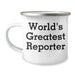 Funny Reporter Gifts, World's Greatest Reporter, Mother's Day Unique Gifts from Friends, Camping Mug for Reporter - Image 1