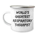Funny Inspirational Gifts from Friends for World's Greatest Respiratory Therapist Stainless Steel Camping Mug - Image 1