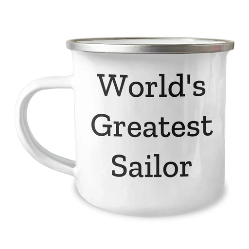 Funny World's Greatest Sailor Gift for Sailor Men from Family - 12 oz Stainless Steel Camping Mug with Enamel Finish - Image 1