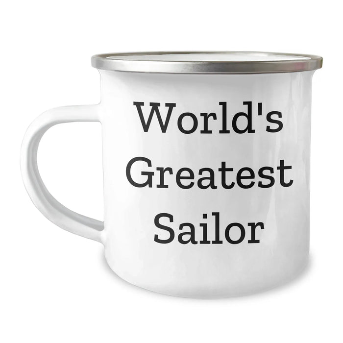 Funny World's Greatest Sailor Gift for Sailor Men from Family - 12 oz Stainless Steel Camping Mug with Enamel Finish - Image 1